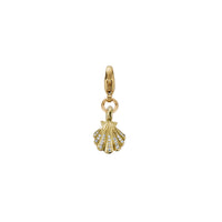 Gold Pavé Diamond Mini Scallop Shell Lobster Charm
