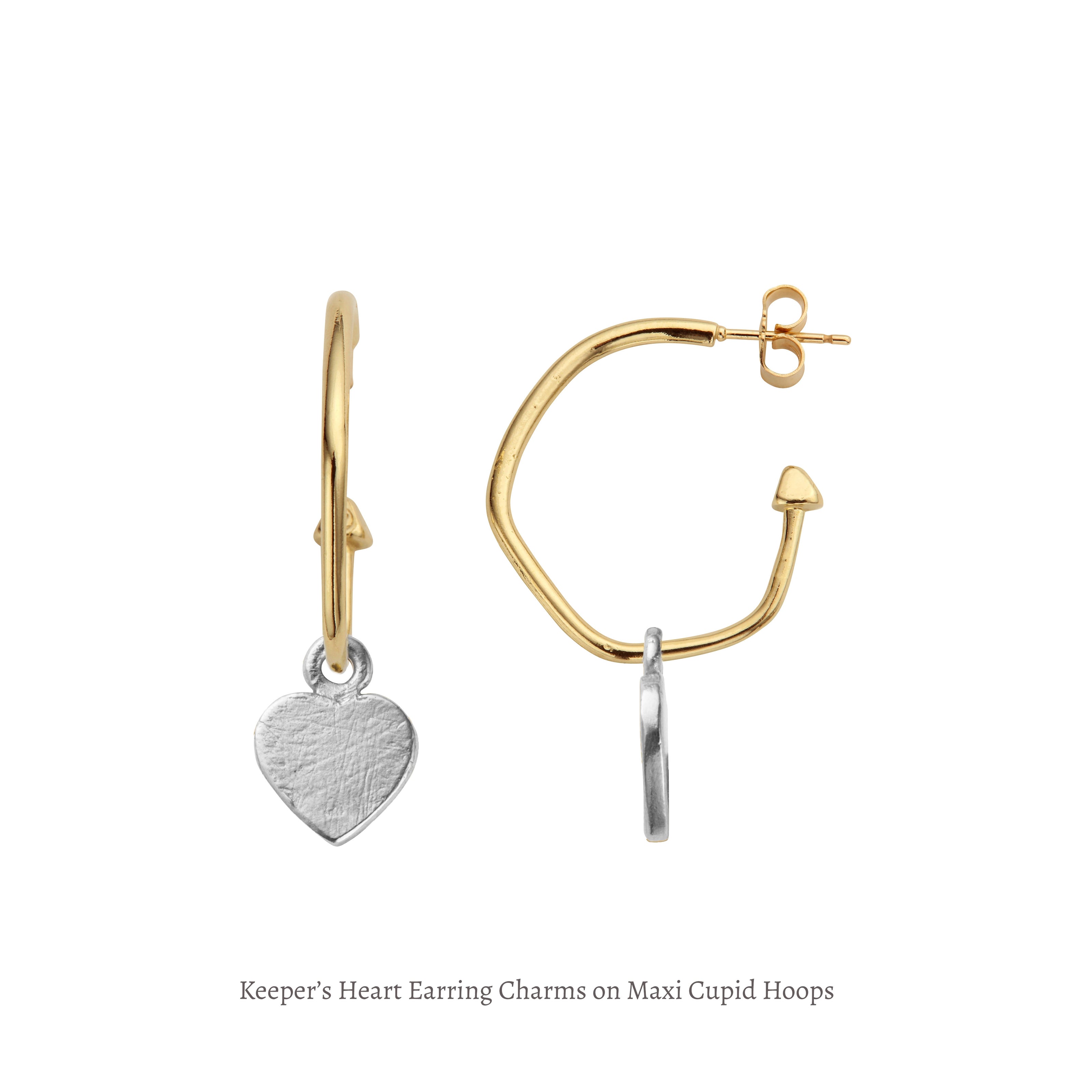 Silver Keeper's Heart Earring Charms