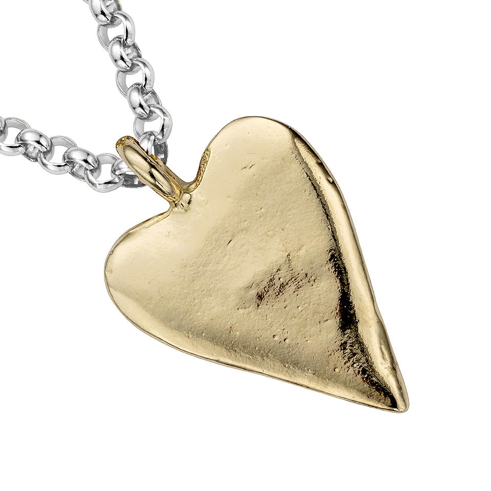Maxi Heart Silver & Gold Necklace – Daniella Draper