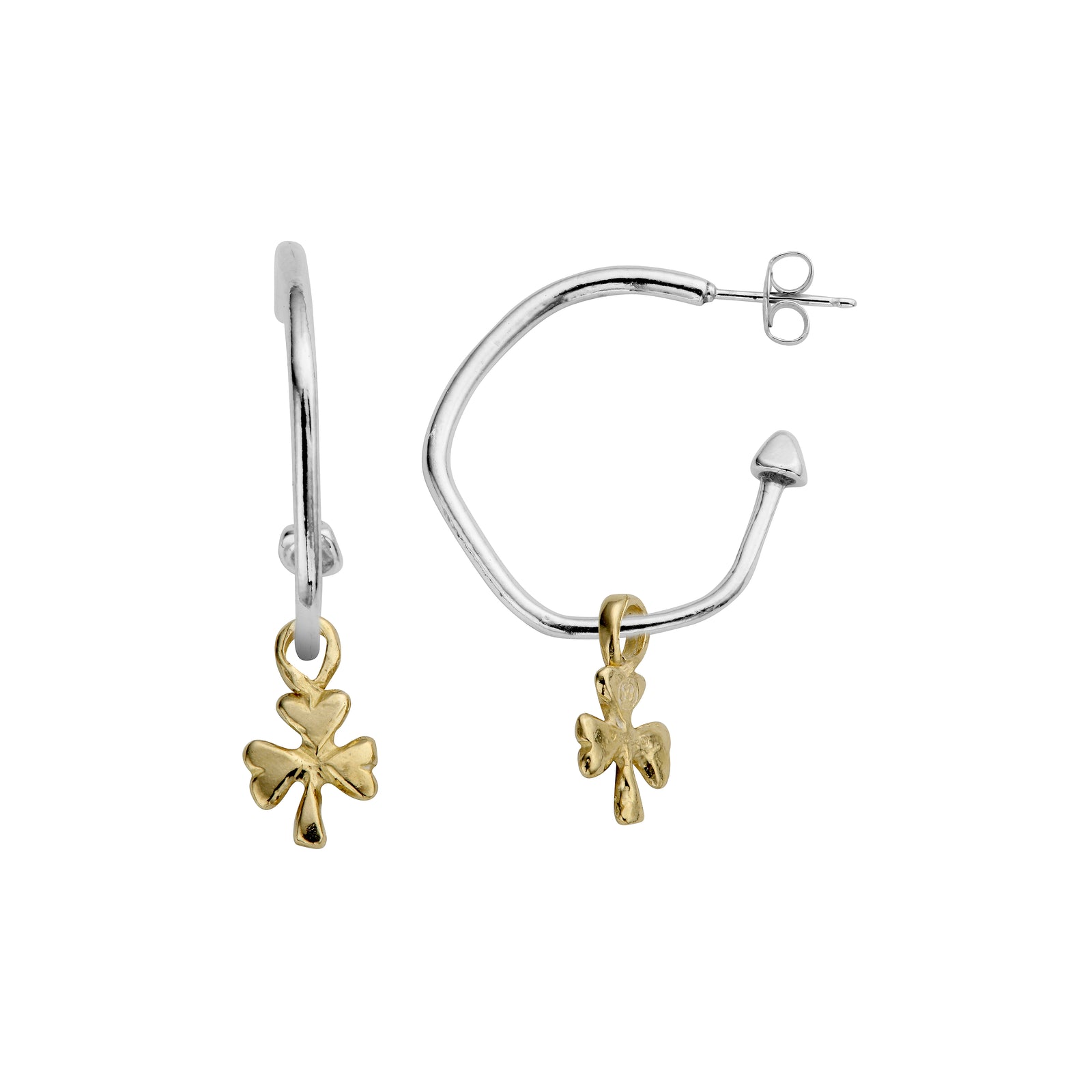 Silver Maxi Cupid Hoop Earrings