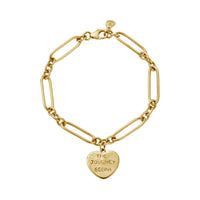 Gold 'The Journey Begins' Heart Token Bracelet