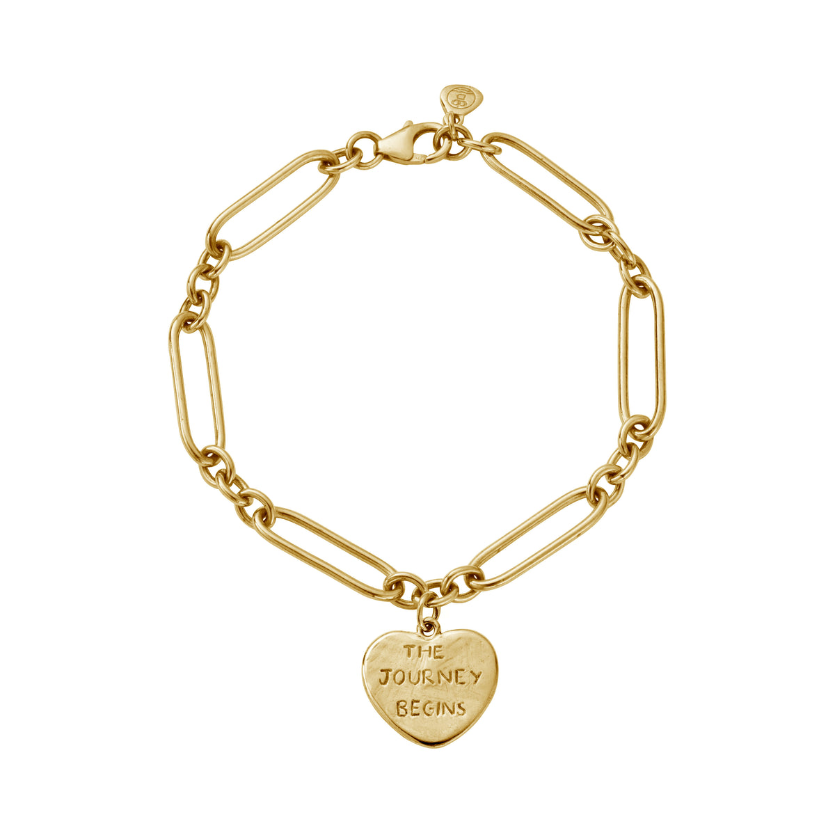 Gold 'The Journey Begins' Heart Token Bracelet