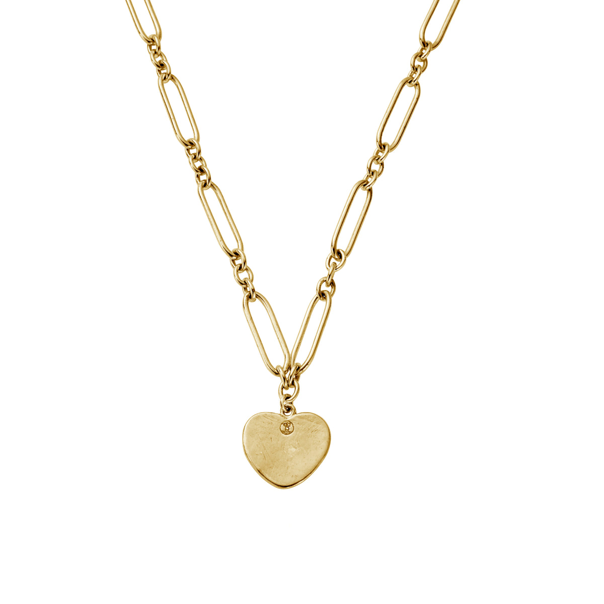 Gold 'The Journey Begins' Heart Token Necklace