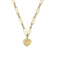 Gold 'The Journey Begins' Heart Token Necklace