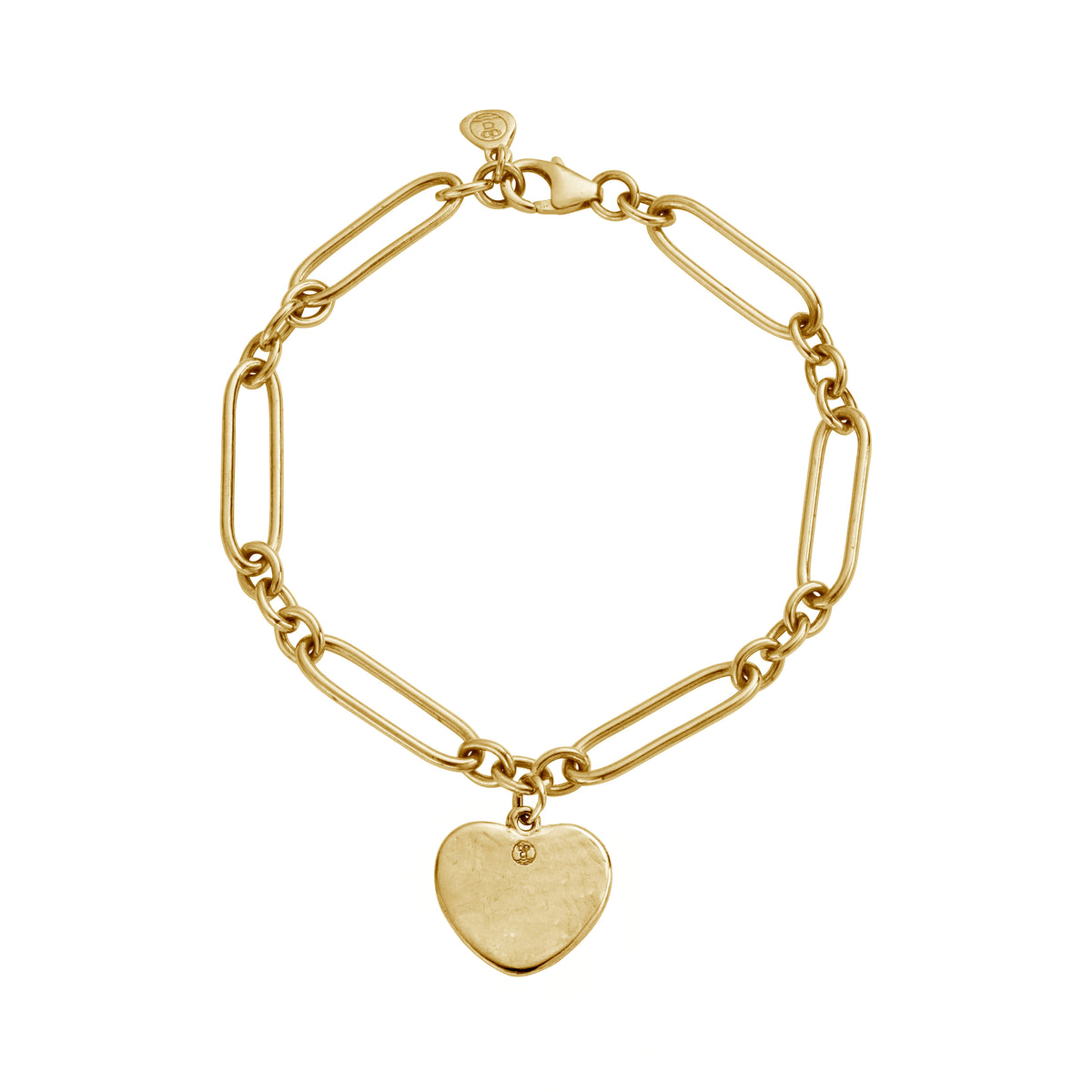 Gold 'The Journey Begins' Heart Token Bracelet