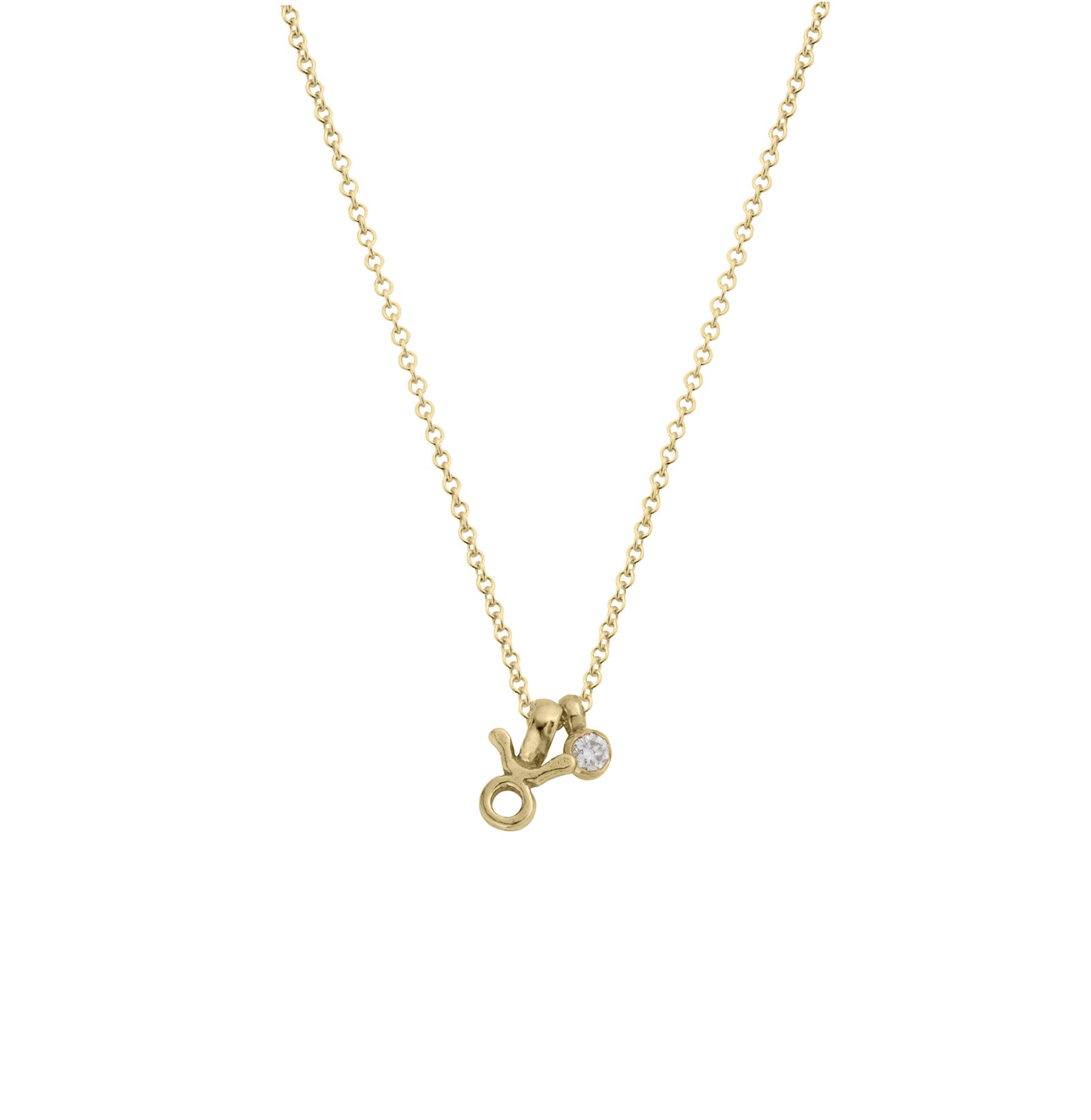 Gold Mini Taurus Horoscope & Diamond Birthstone Necklace