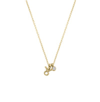 Gold Mini Taurus Horoscope & Diamond Birthstone Necklace