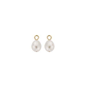 Gold Teardrop Pearl Earring Charms