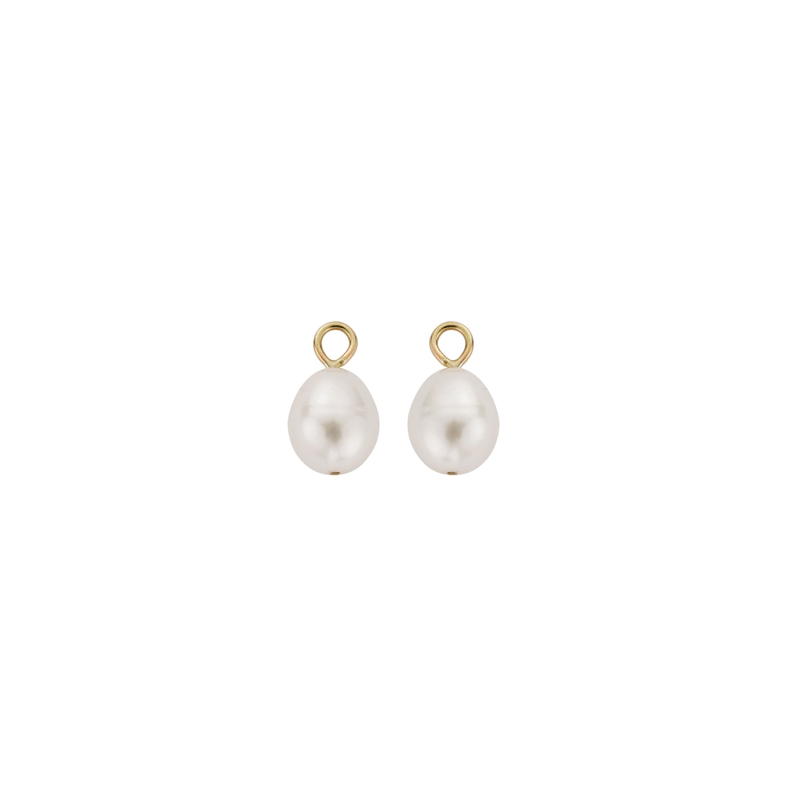 Gold Teardrop Pearl Earring Charms