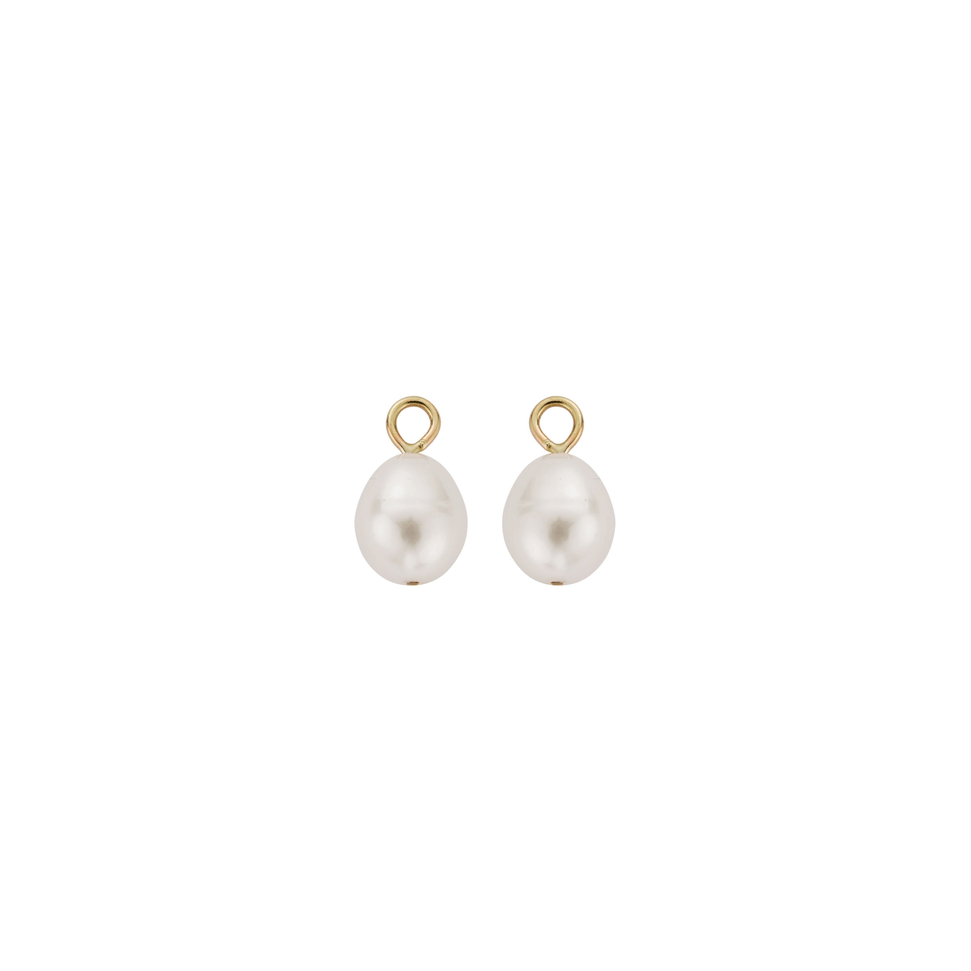 Gold Teardrop Pearl Earring Charms