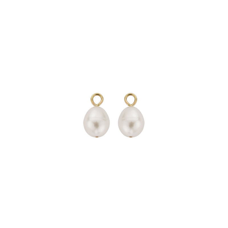 Gold Teardrop Pearl Earring Charms