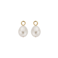 Gold Teardrop Pearl Earring Charms