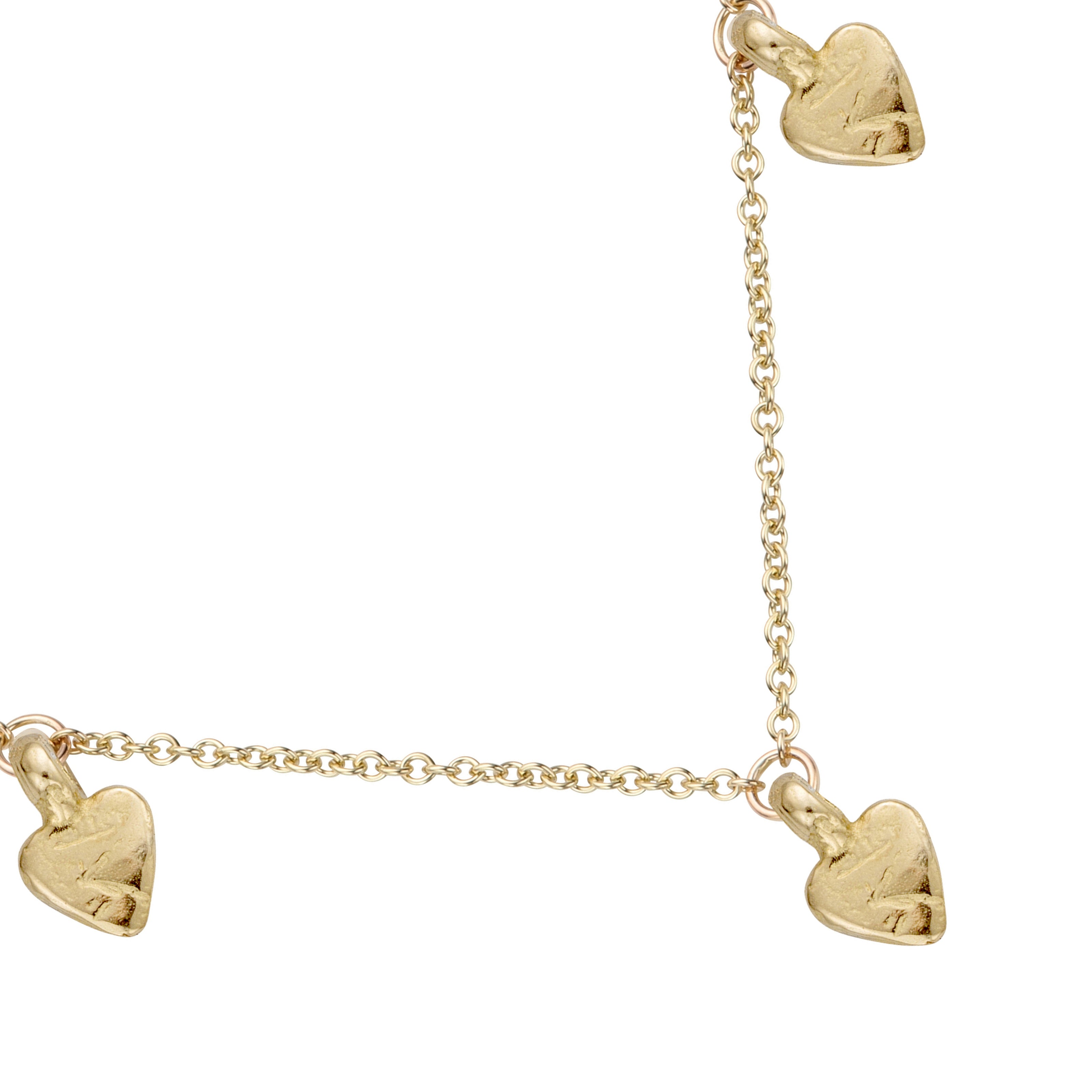 Gold Trio Baby Heart Necklace