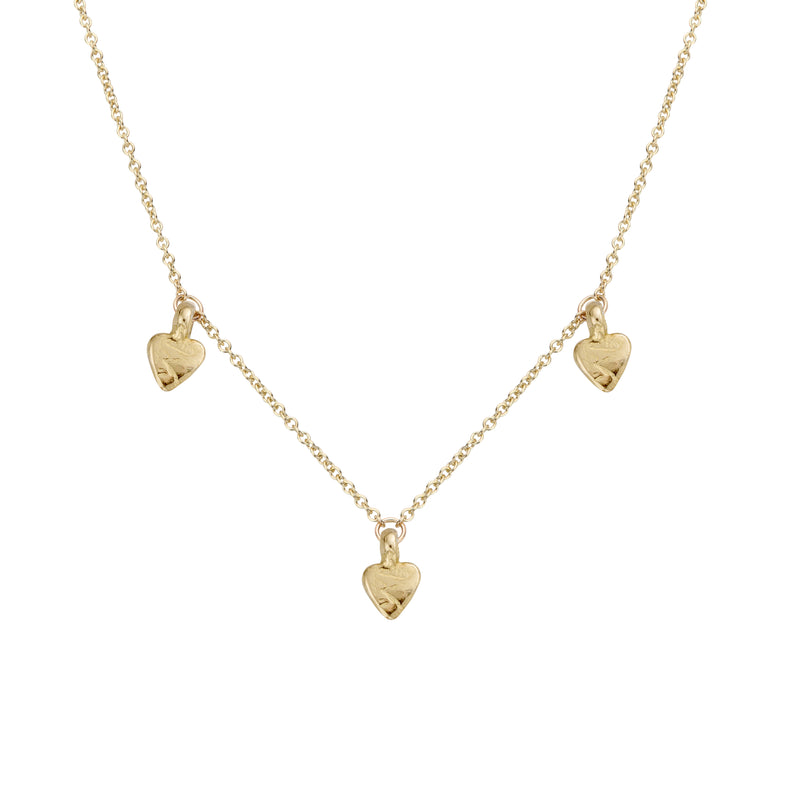 Gold Trio Baby Heart Necklace