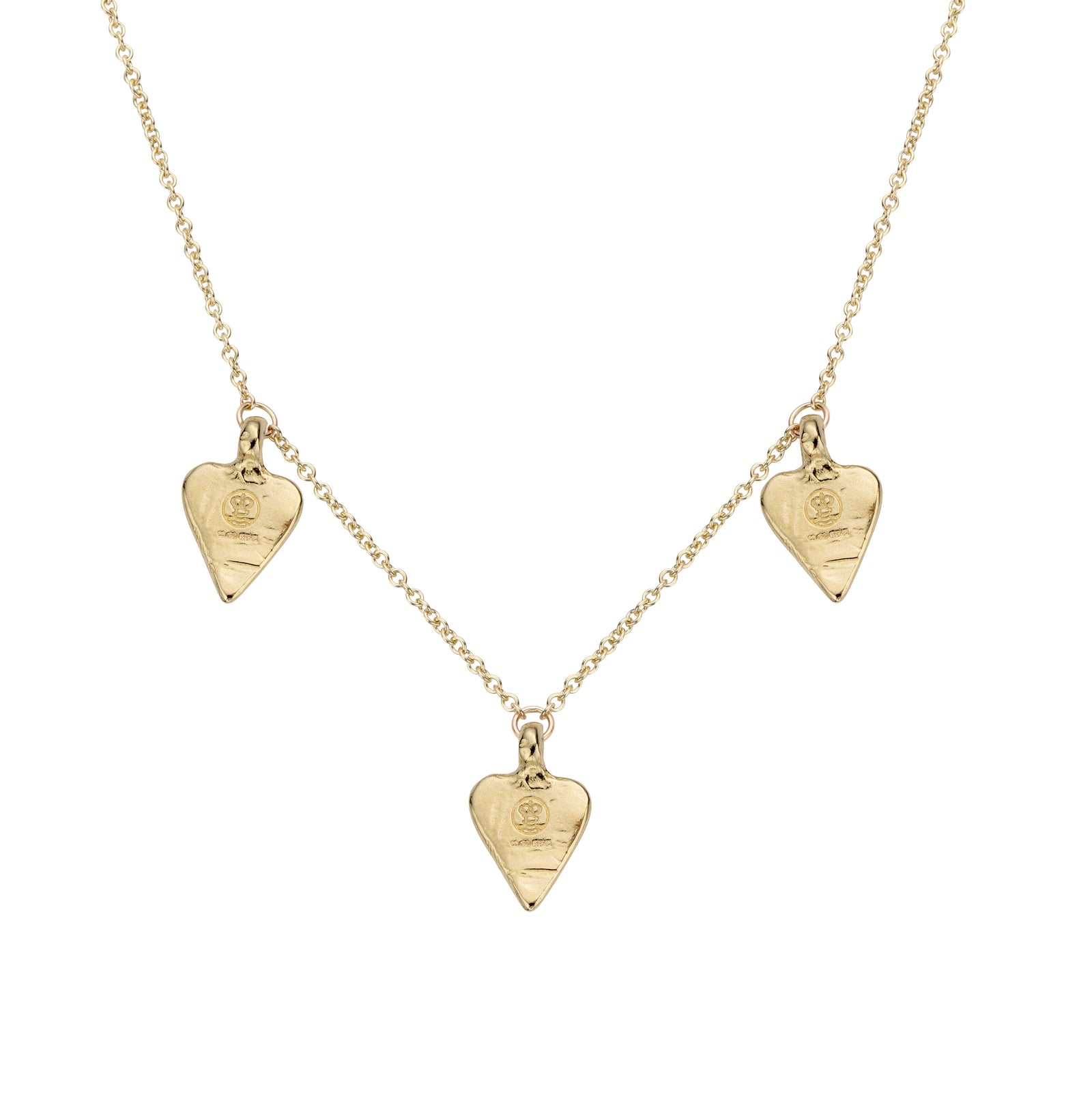 Gold Trio Mini Heart Necklace