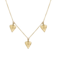 Gold Trio Mini Heart Necklace