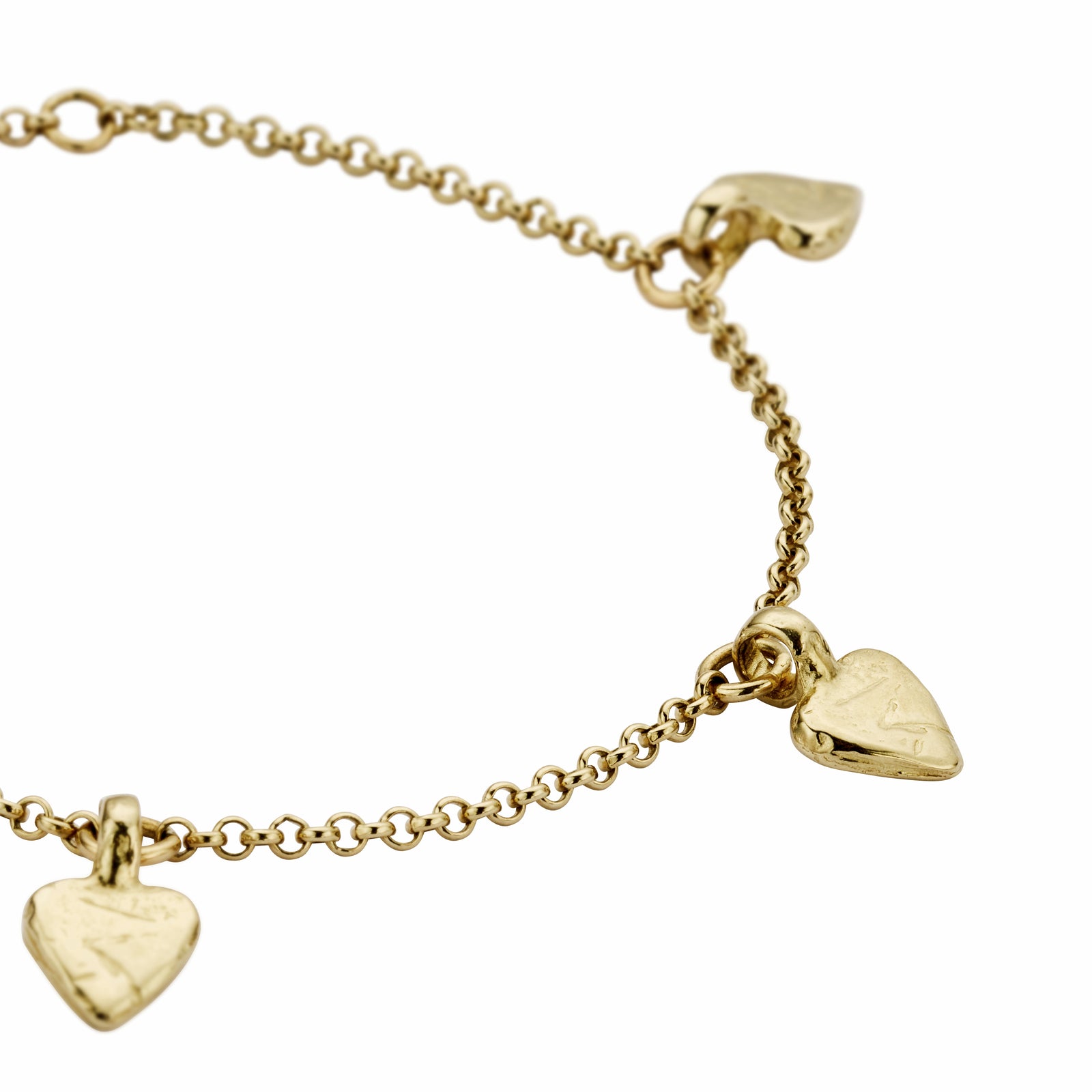 Gold Trio Baby Heart Chain Bracelet