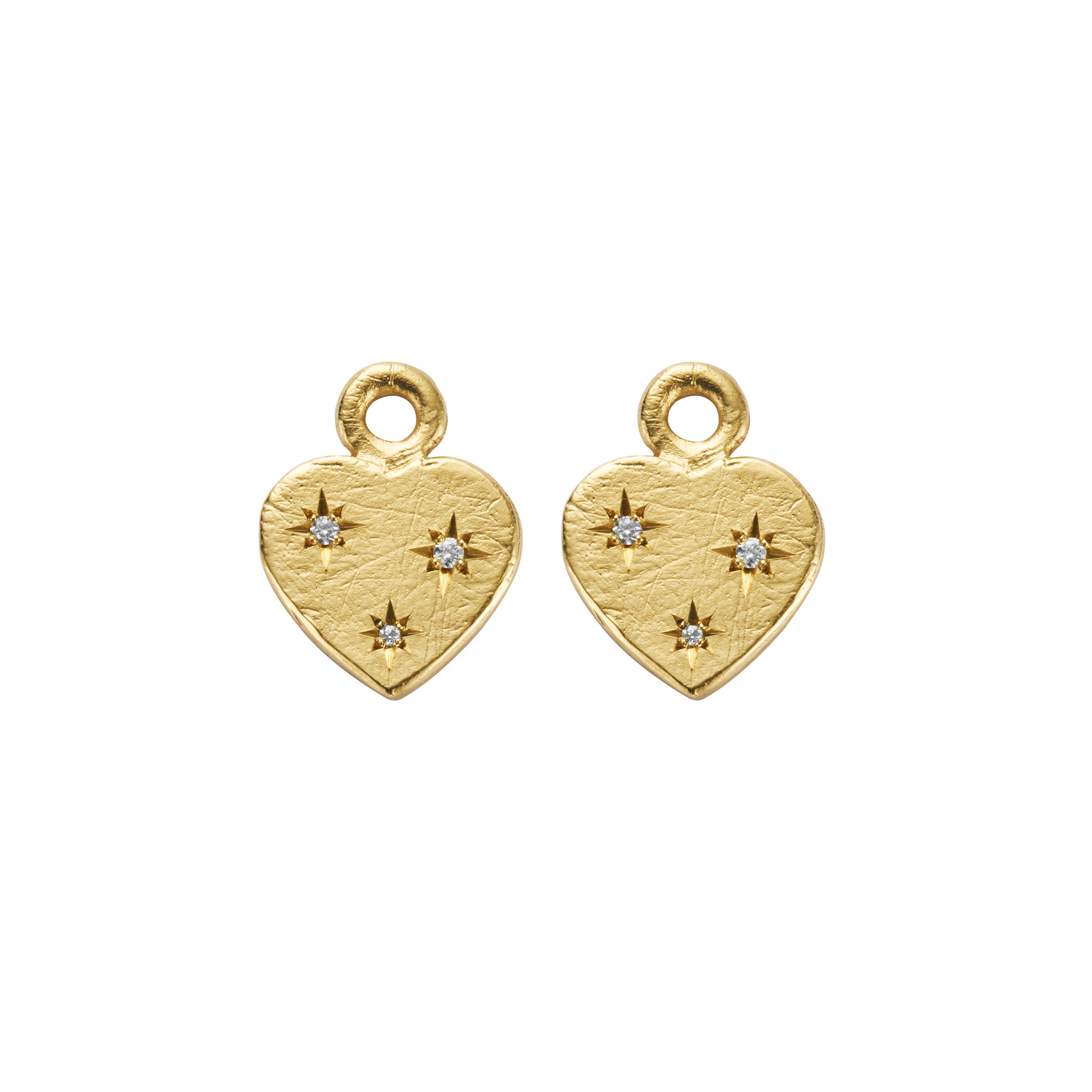 Gold Trio Diamond Midnight Keeper's Heart Earring Charms