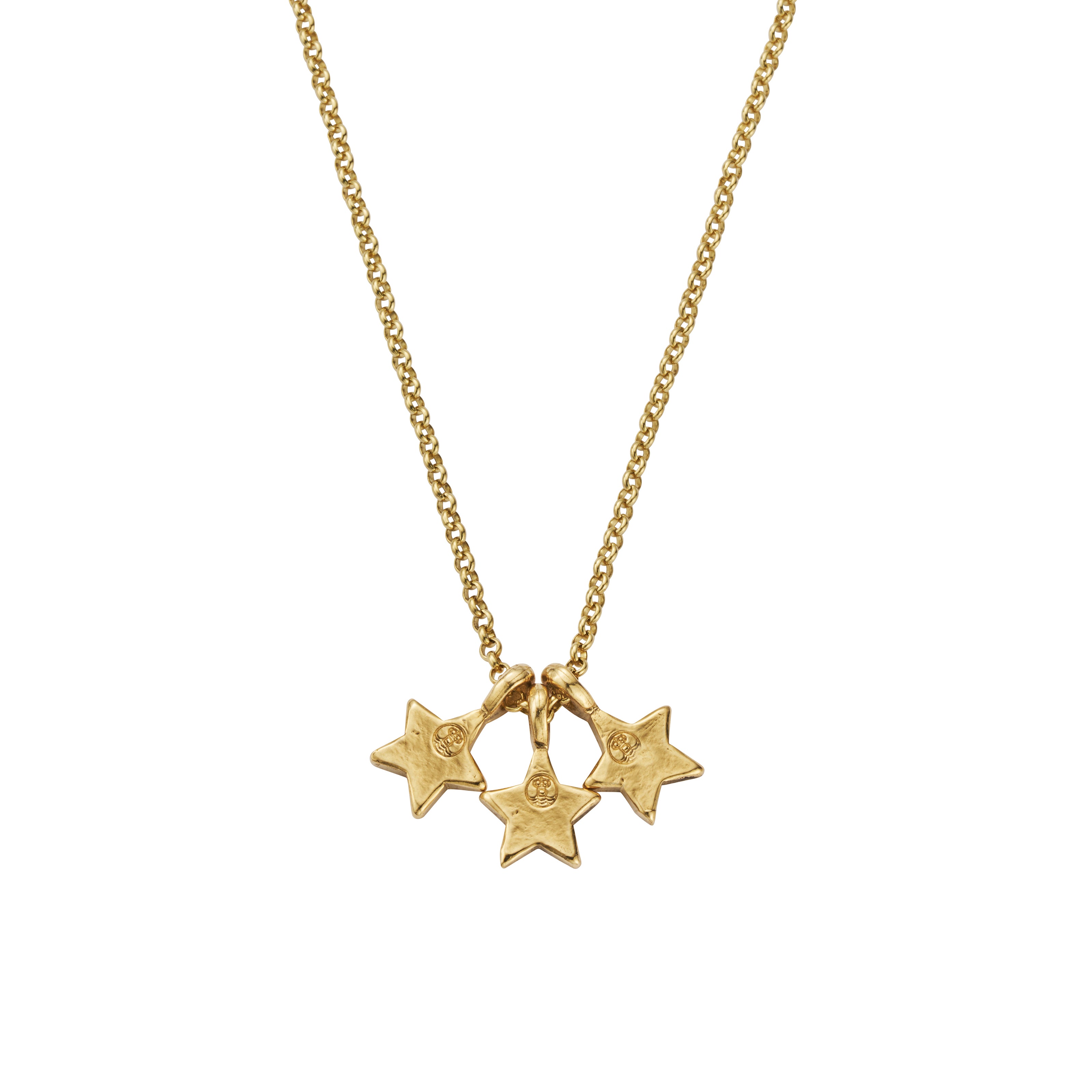 Gold Luxury Diamond Trio Guiding Star Necklace