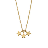 Gold Single Diamond Trio Guiding Star Necklace