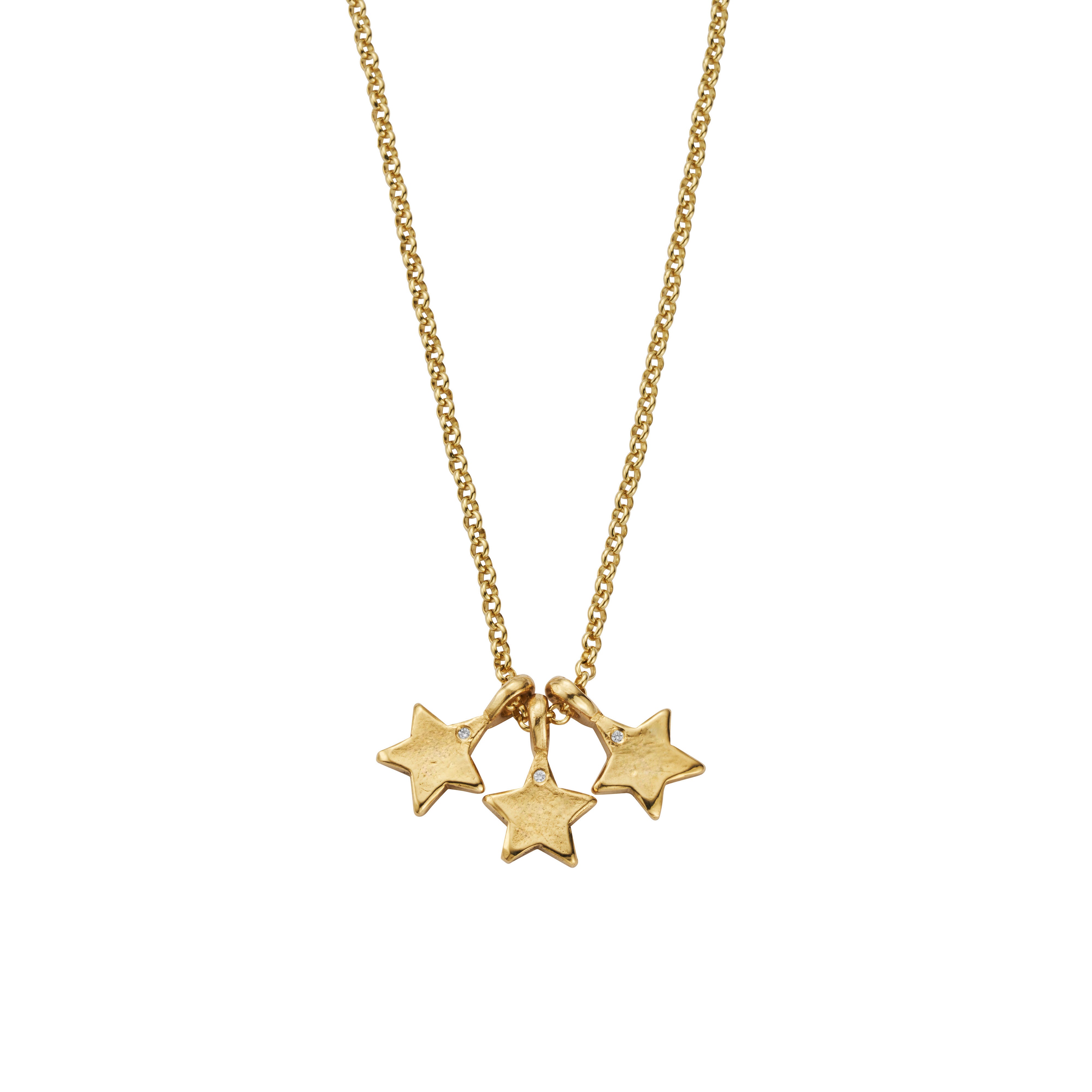 Gold Single Diamond Trio Guiding Star Necklace – Daniella Draper
