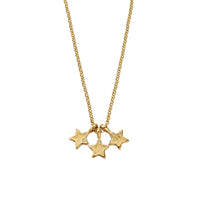 Gold Two Diamond Trio Guiding Star Necklace