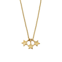 Gold Two Diamond Trio Guiding Star Necklace