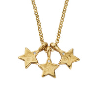 Gold Single Diamond Trio Guiding Star Necklace