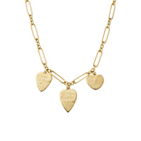 Gold Trio Heart Token Necklace