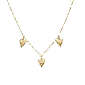 Gold Trio Mini Heart Necklace