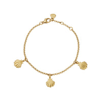 Gold Trio Scallop Shell Chain Bracelet