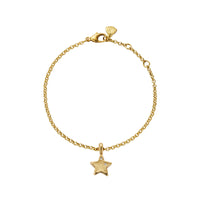 Gold Two Diamond Guiding Star Chain Bracelet