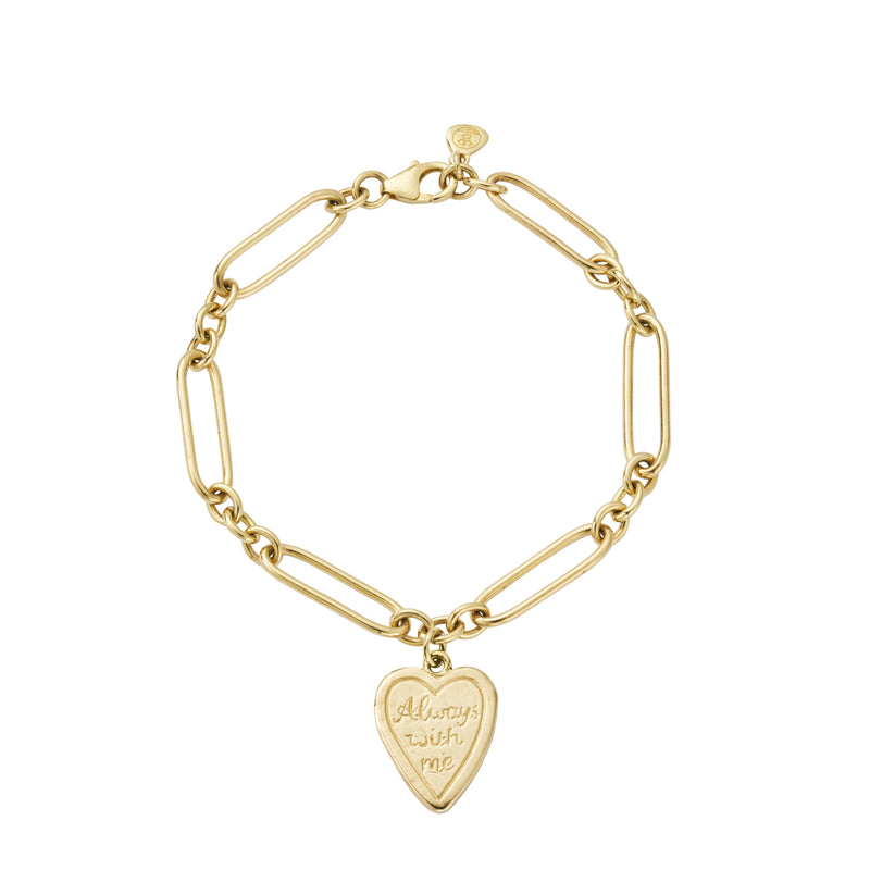 Gold 'Always With Me' Love Token Bracelet