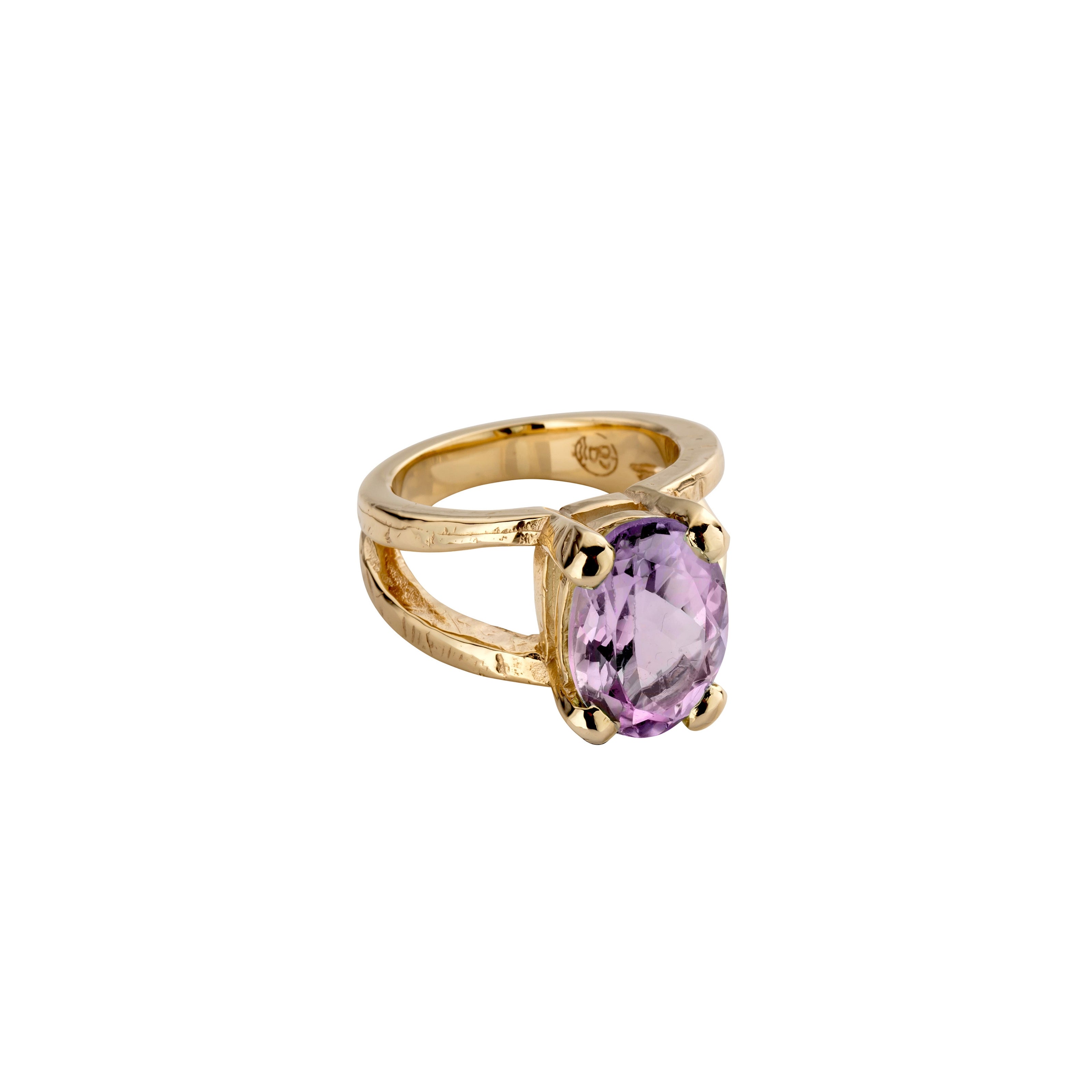 Gold Amethyst Maxi Claw Ring