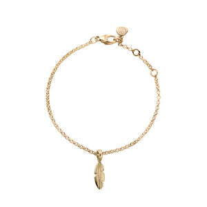 Gold Baby Feather Chain Bracelet
