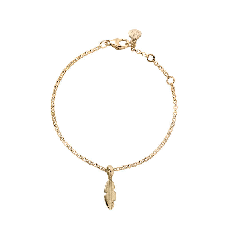 Gold Baby Feather Chain Bracelet