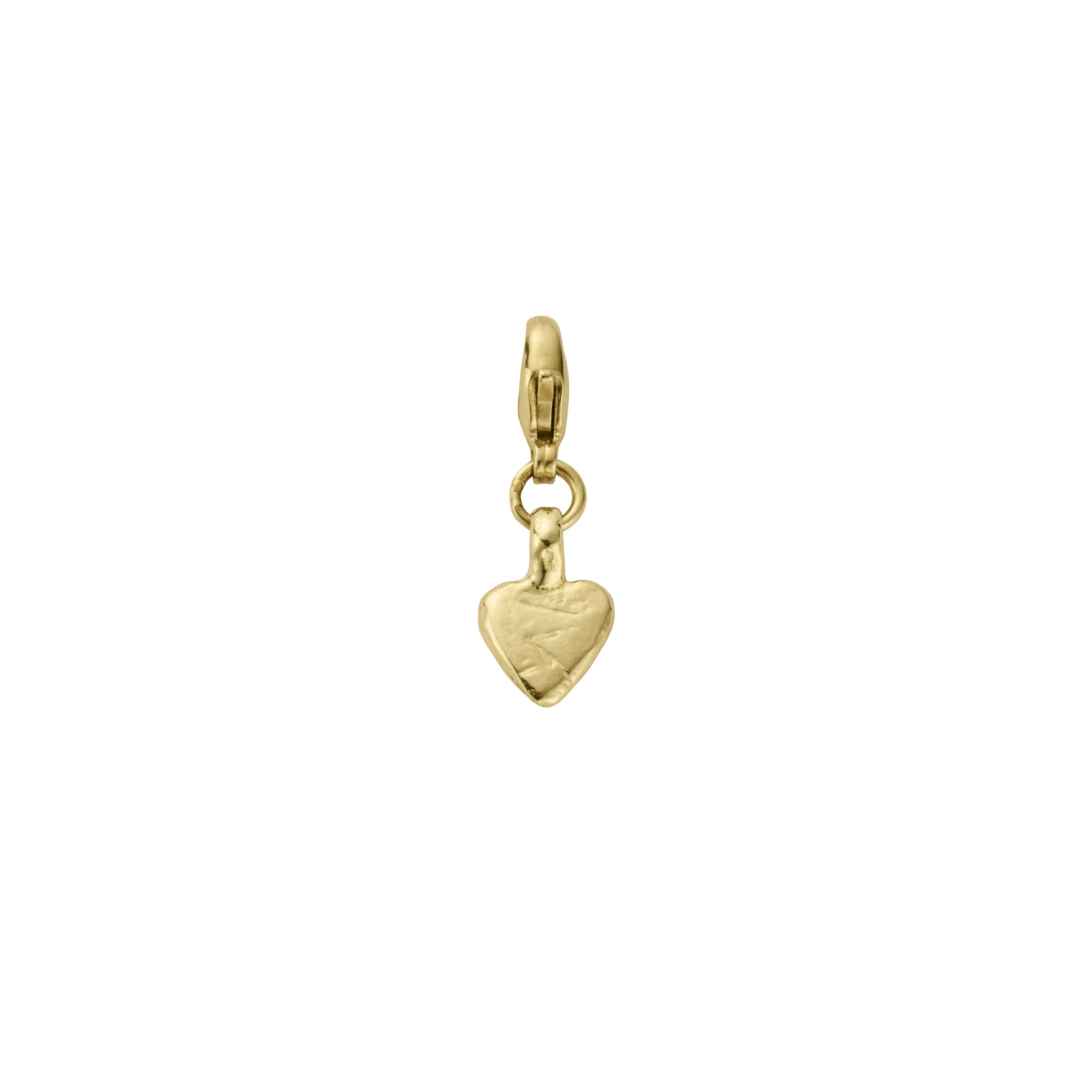 Gold Baby Heart Lobster Charm