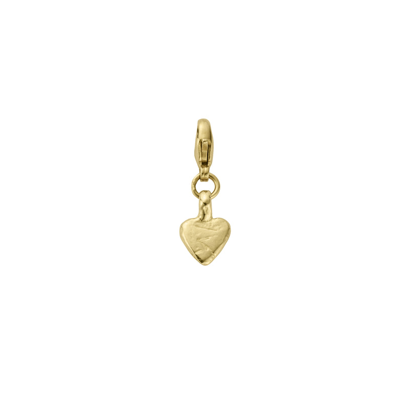 Gold Baby Heart Lobster Charm