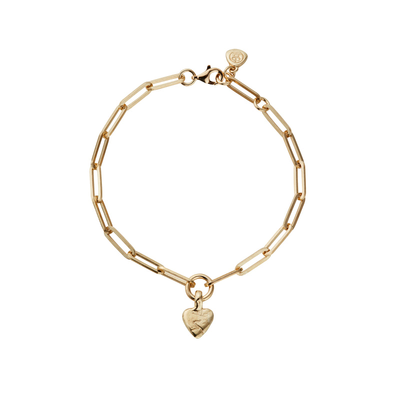 Gold Baby Heart Trace Chain Bracelet