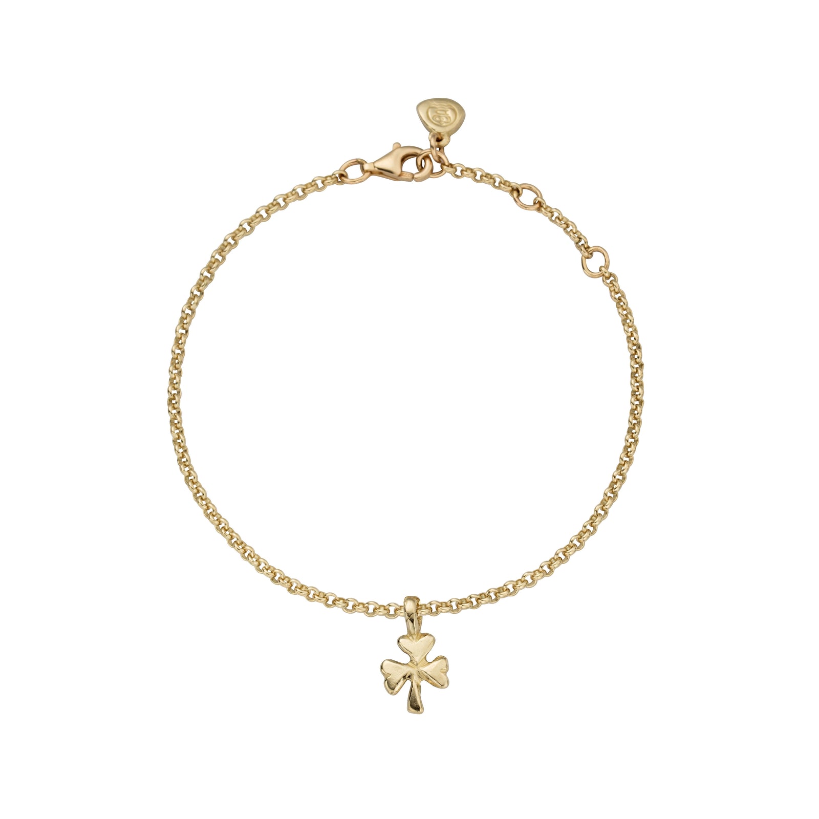 Gold Baby Shamrock Chain Bracelet