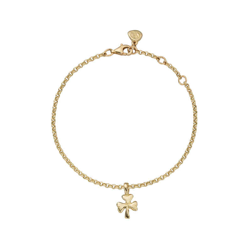 Gold Baby Shamrock Chain Bracelet