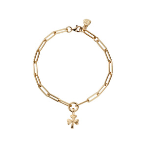 Gold Baby Shamrock Trace Chain Bracelet