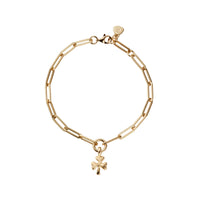 Gold Baby Shamrock Trace Chain Bracelet