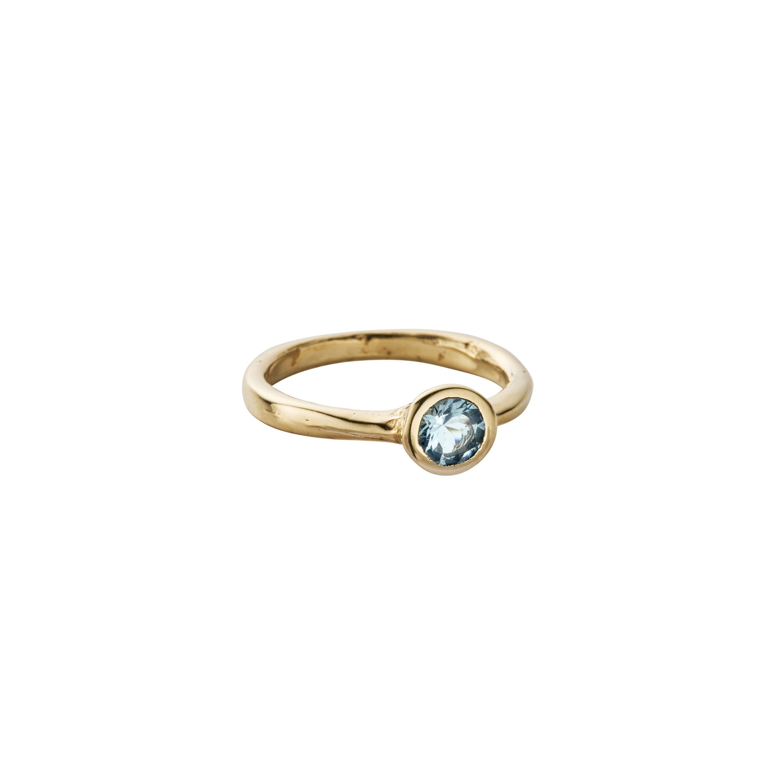 Gold Blue Topaz Baby Stone Ring