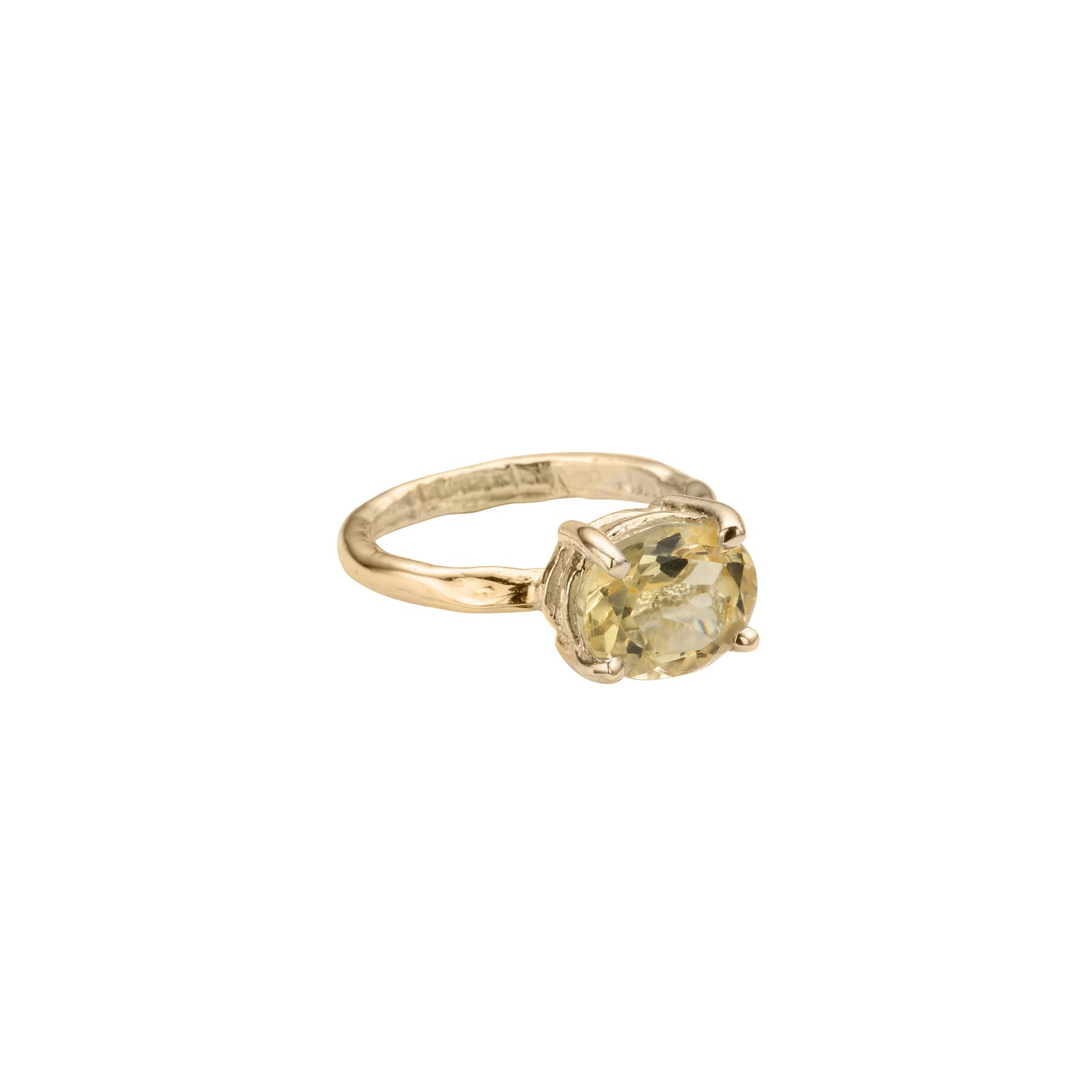 Gold Citrine Claw Ring