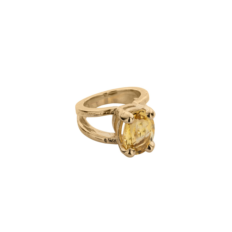 Gold Citrine Maxi Claw Ring