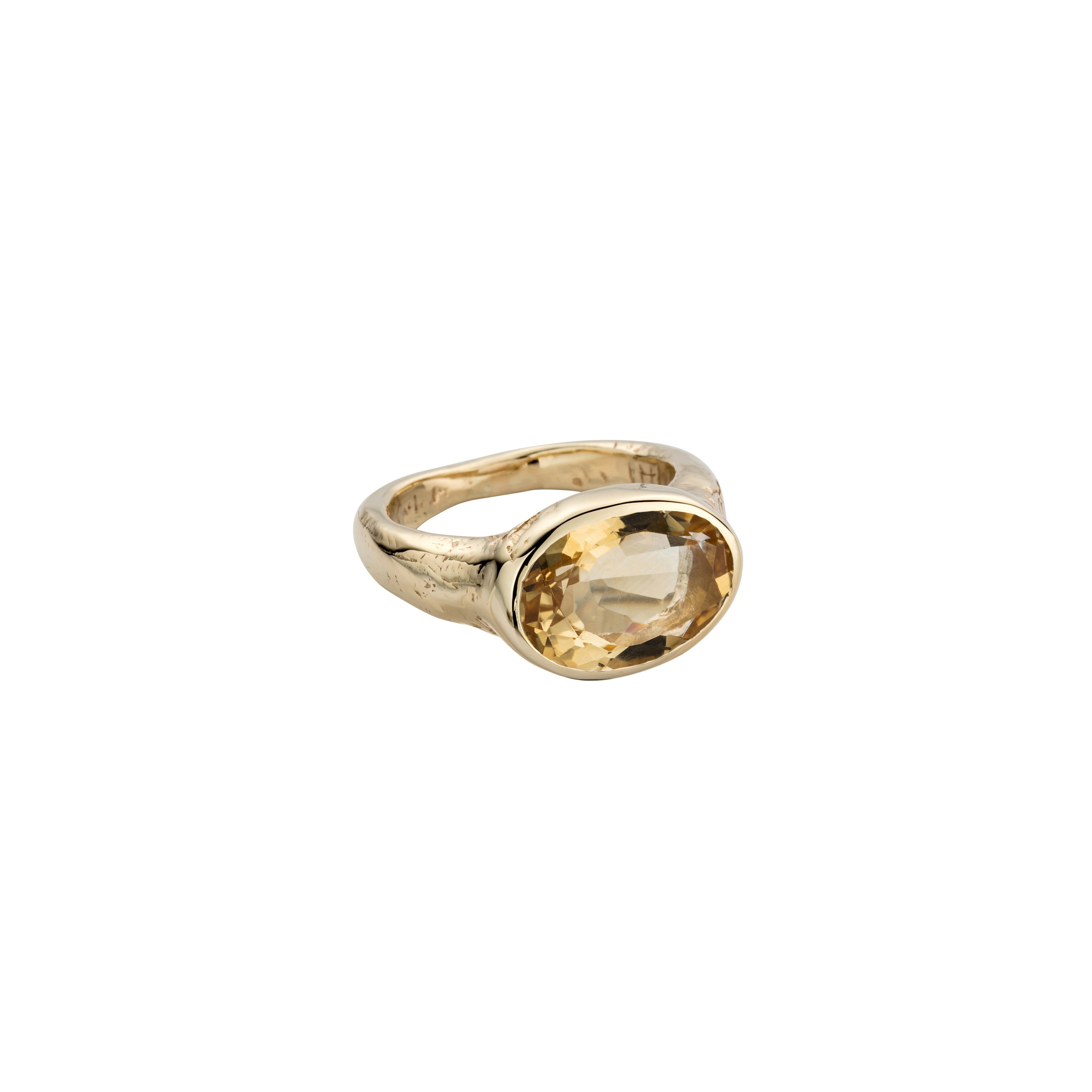 Gold Citrine Treasure Ring