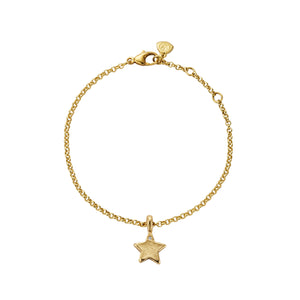 Gold Single Diamond Guiding Star Chain Bracelet