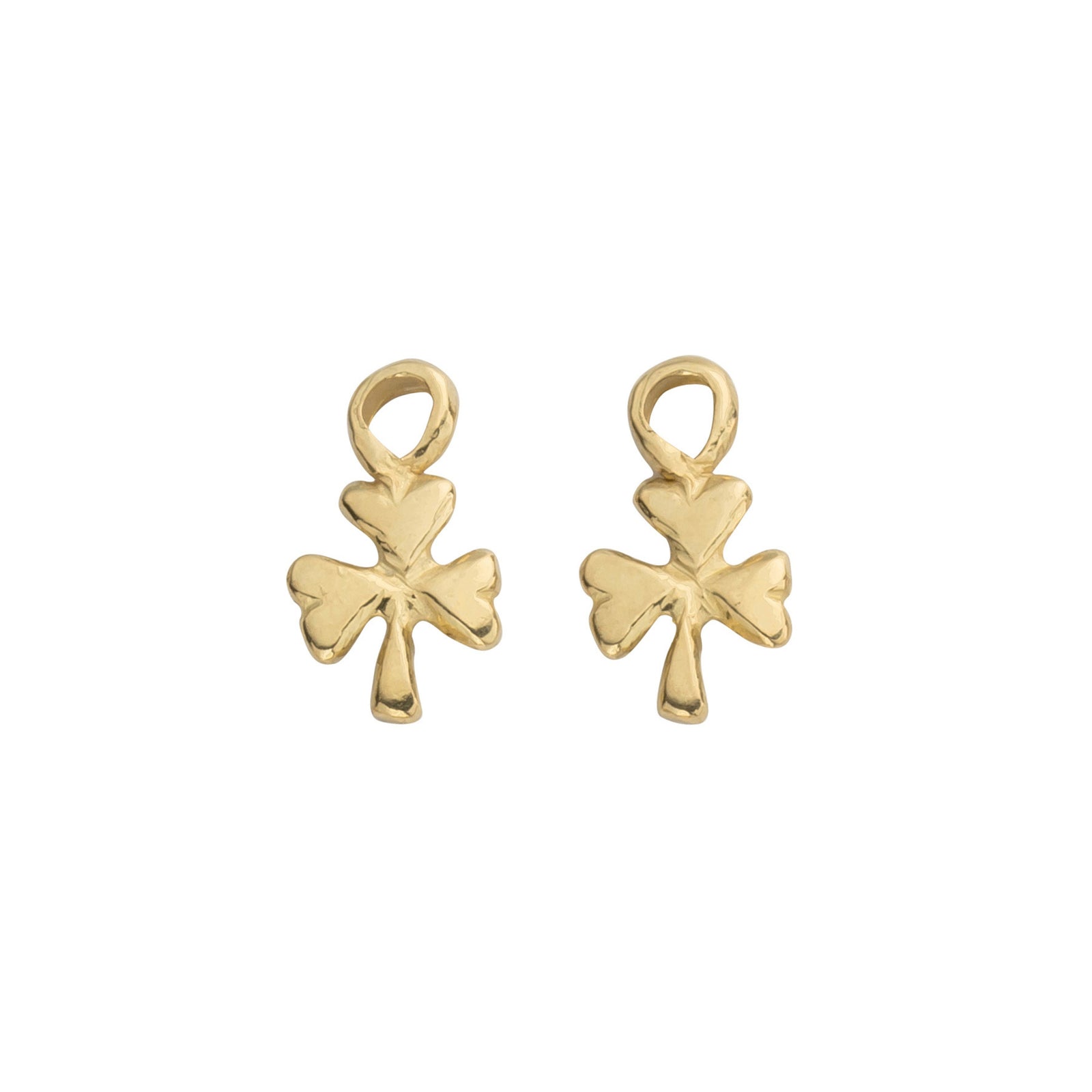 Gold Baby Shamrock Earring Charms
