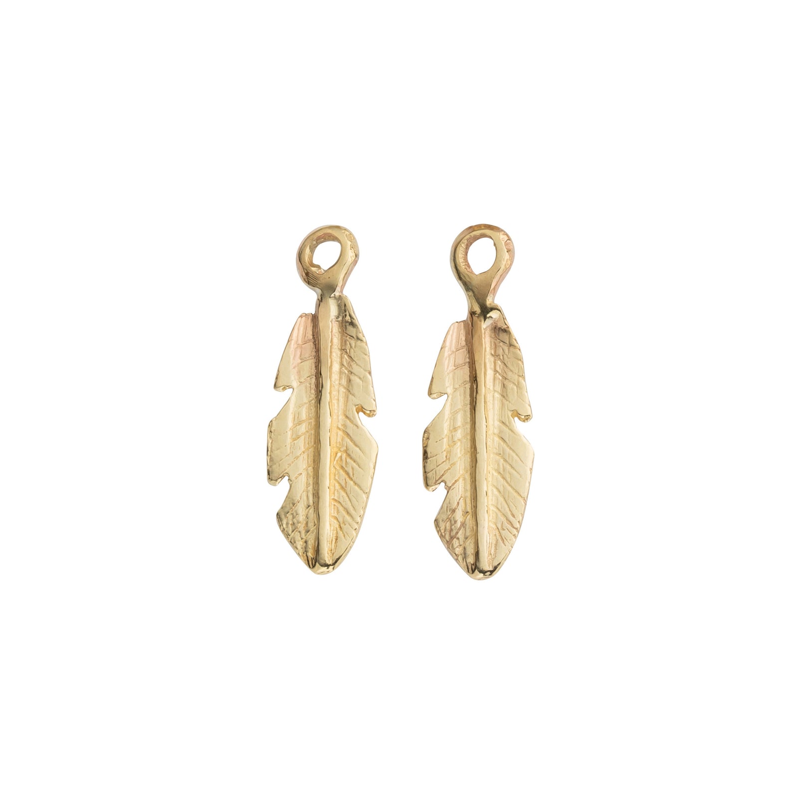 Gold Mini Feather Earring Charms